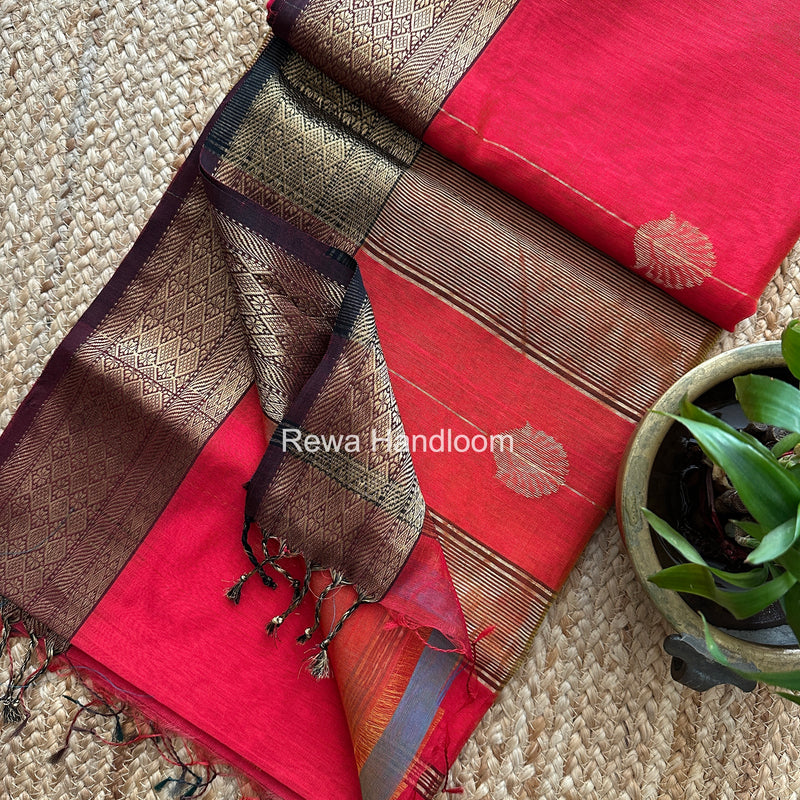 Maheshwari Lining Butta Saree