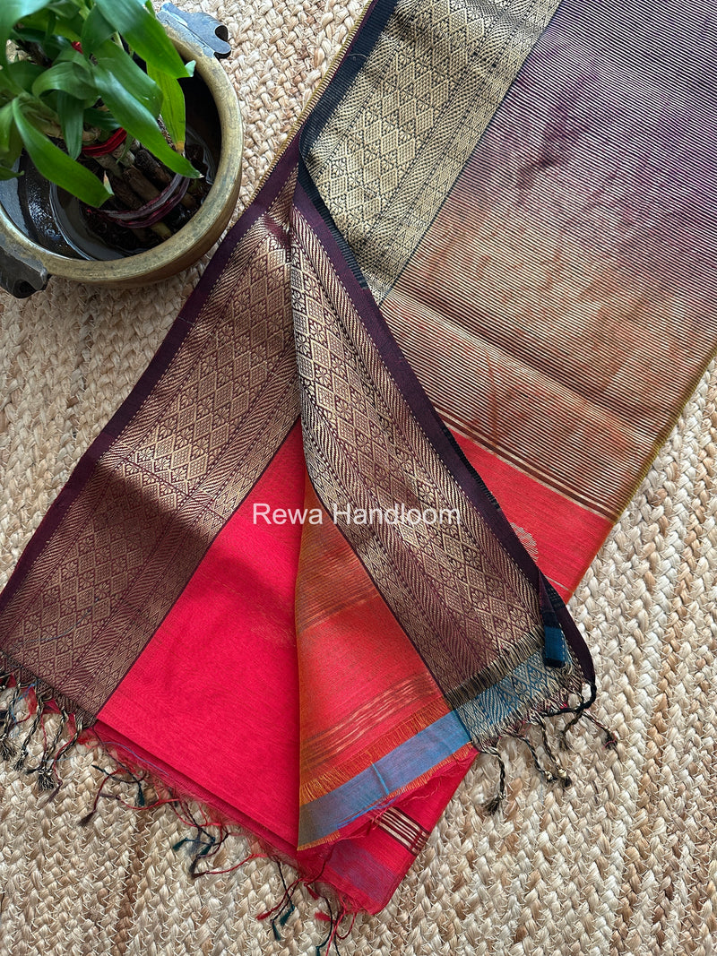 Maheshwari Fuchsia Pink Lining Butta Saree DSBS01
