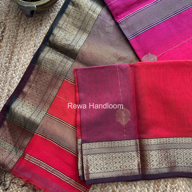 Maheshwari Fuchsia Pink Lining Butta Saree DSBS01