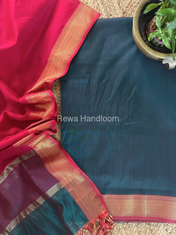 Maheshwari Zari Border Dress Material