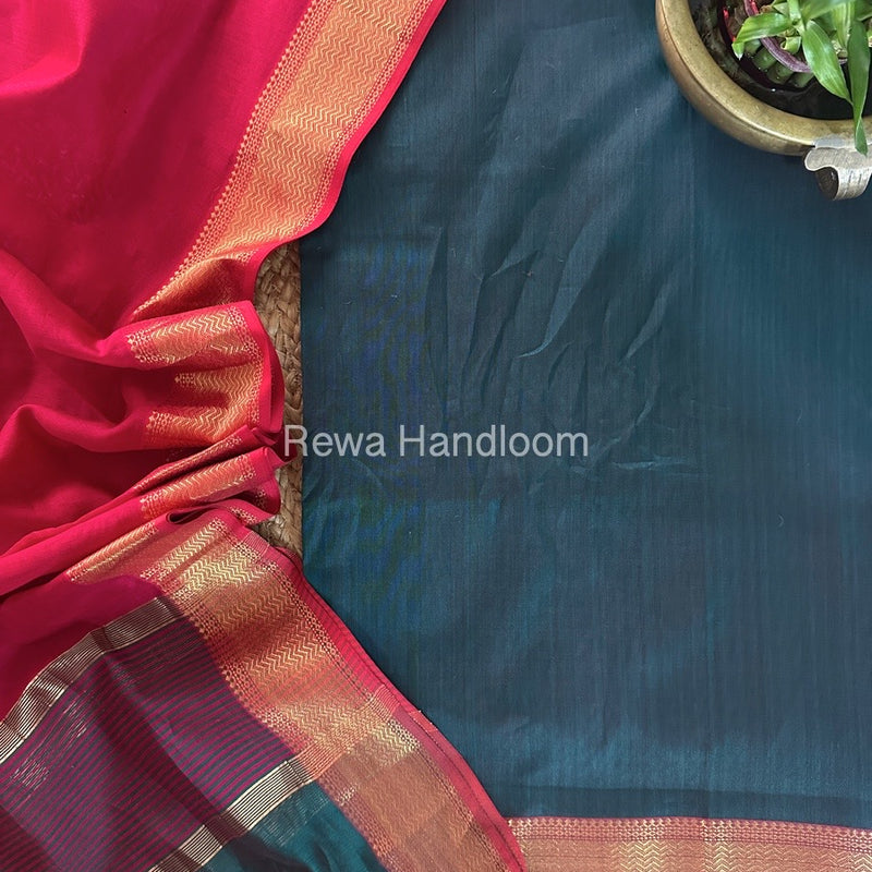 Maheshwari Zari Border Dress Material