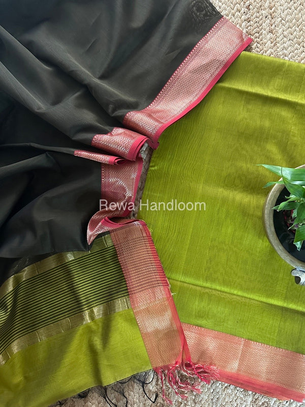 Maheshwari Zari Border Dress Material