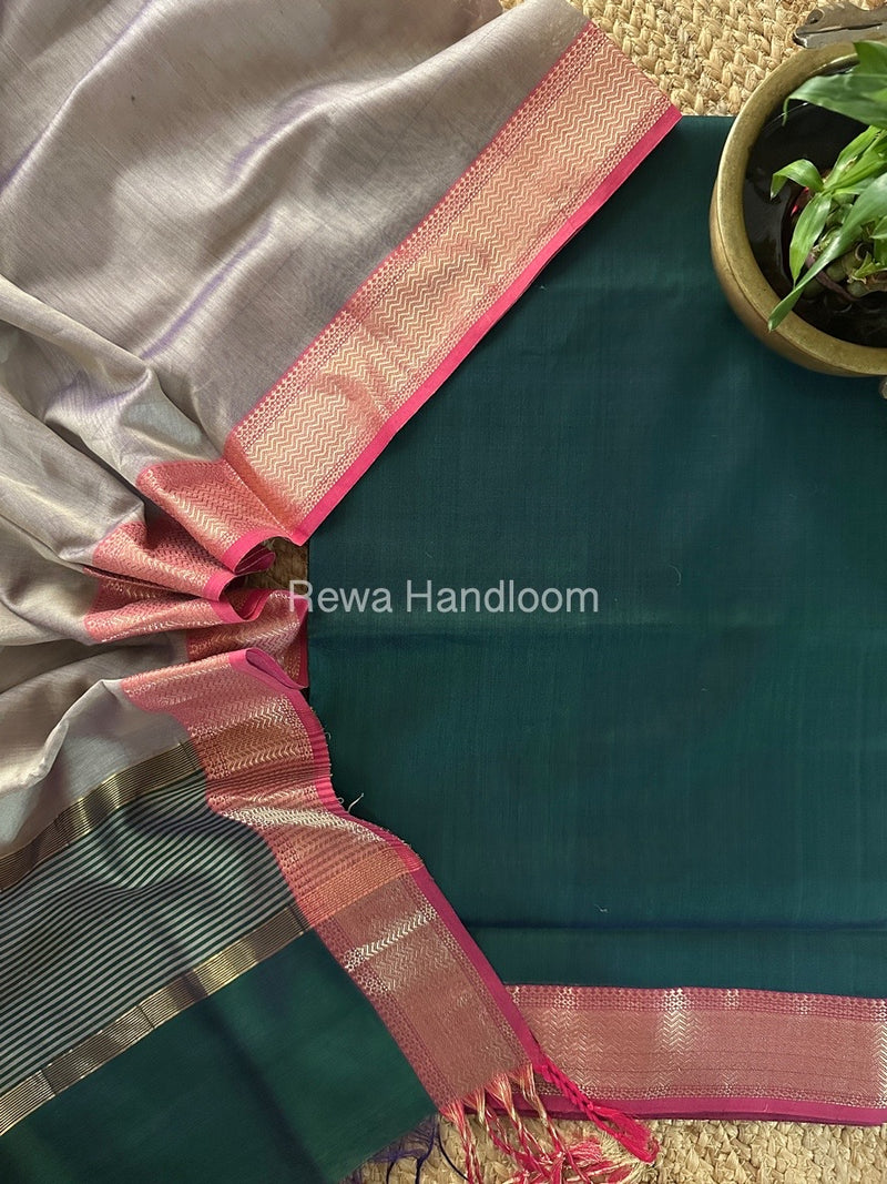 Maheshwari Zari Border Dress Material