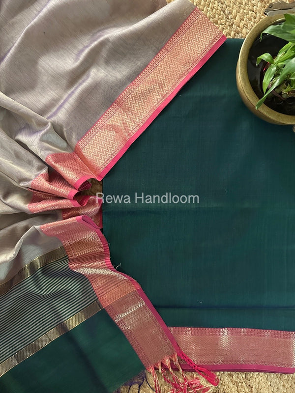 Maheshwari Zari Border Dress Material