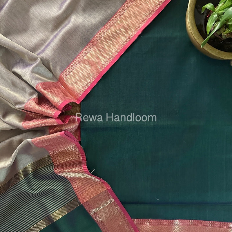 Maheshwari Zari Border Dress Material