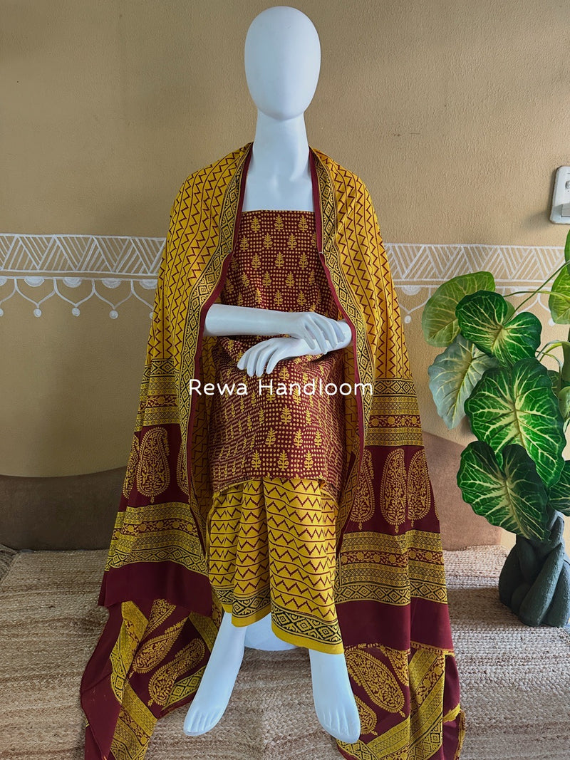 Bagh Print Cotton Suit 