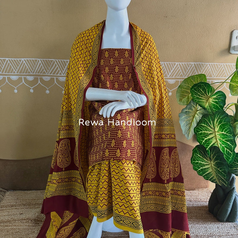 Bagh Print Cotton Suit 