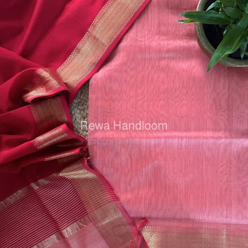 Maheshwari Zari Border Dress Material