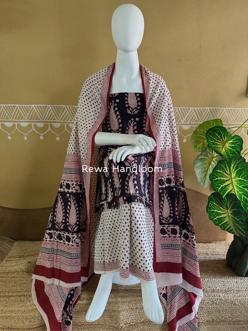 Bagh Print Cotton Suit