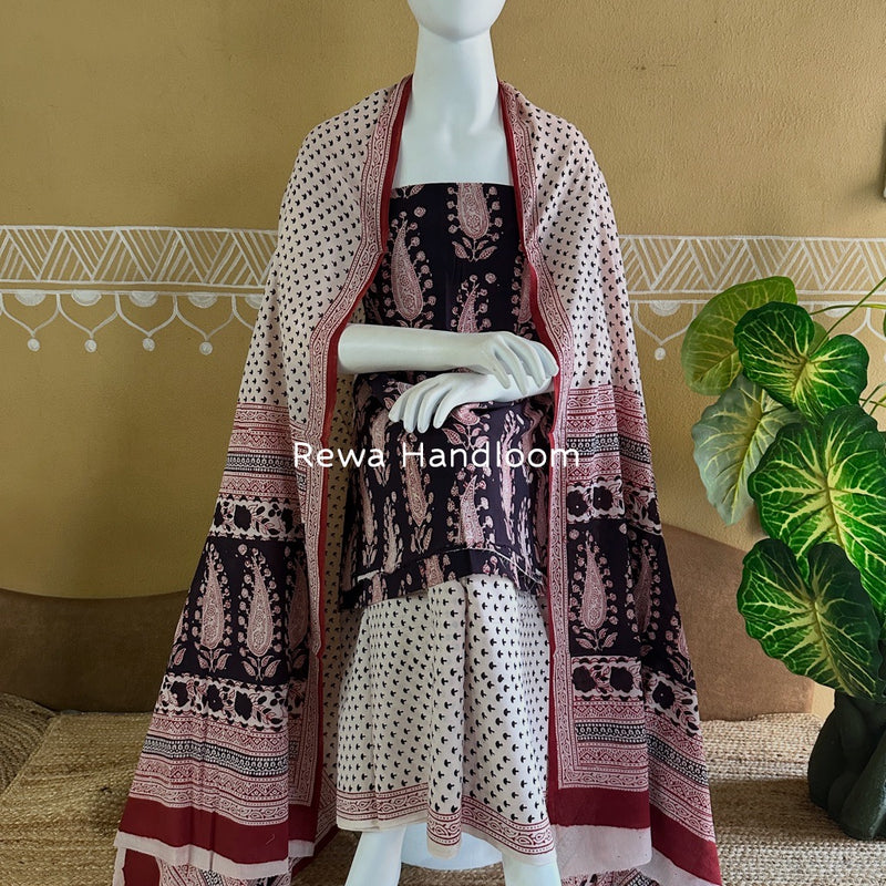 Bagh Print Cotton Suit