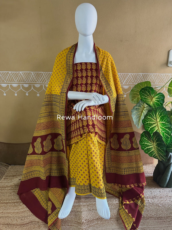 Bagh Print Cotton Suit
