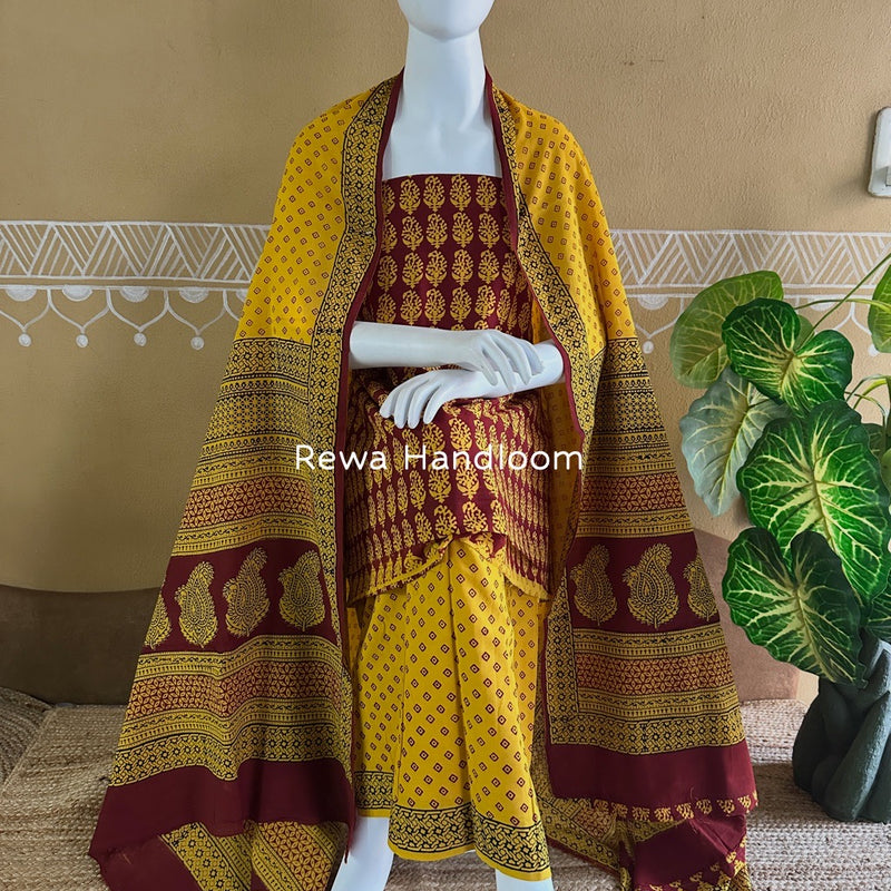 Bagh Print Cotton Suit
