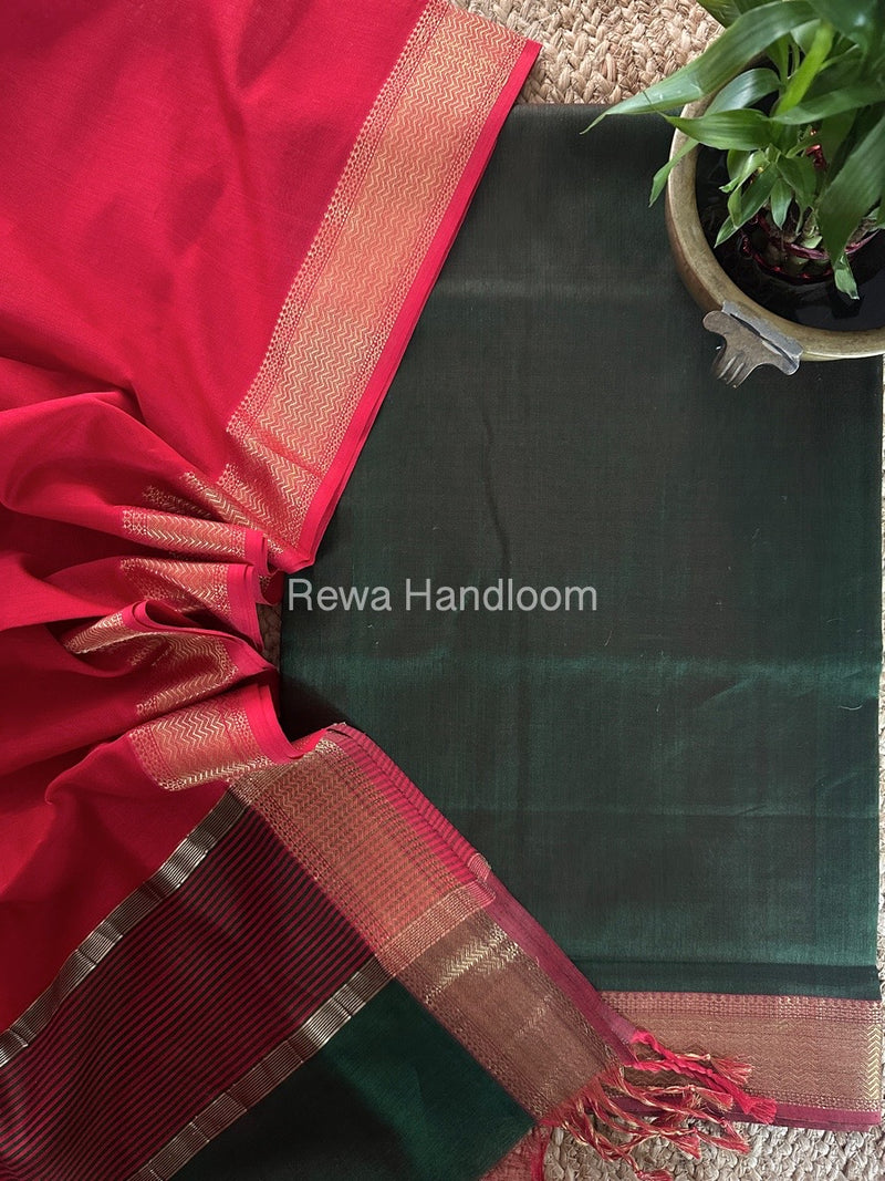 Maheshwari Zari Border Dress Material