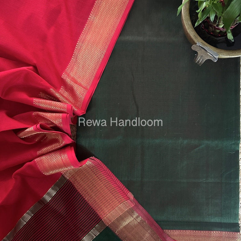 Maheshwari Zari Border Dress Material