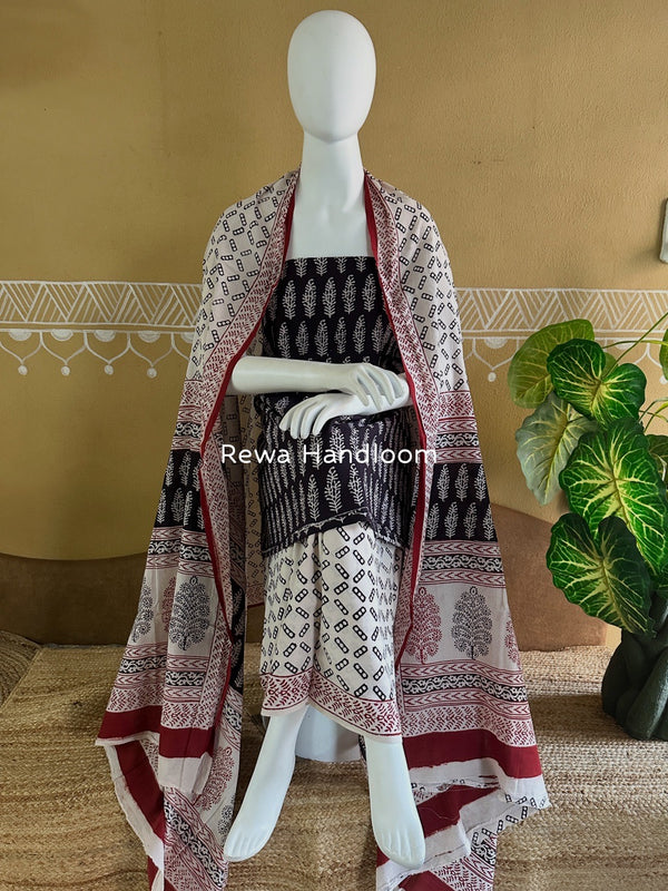 Bagh Print Cotton Suit 