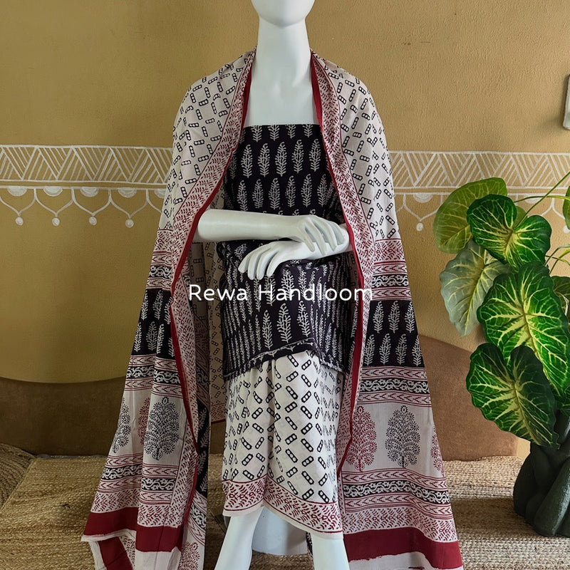 Bagh Print Cotton Suit 