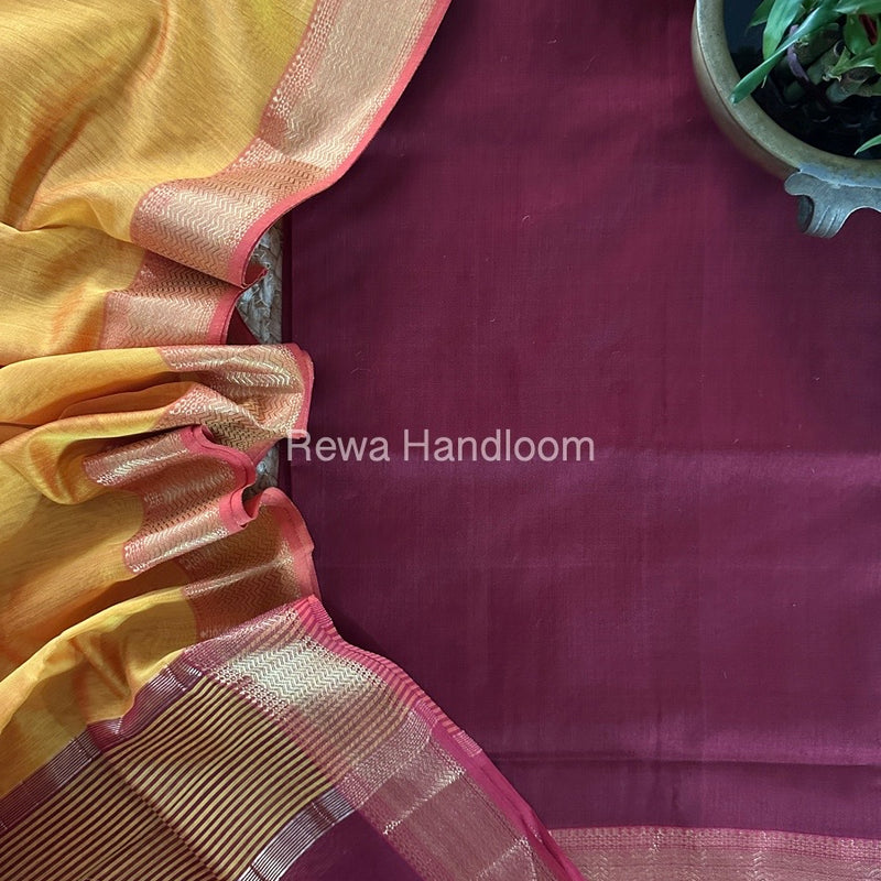 Maheshwari Zari Border Dress Material