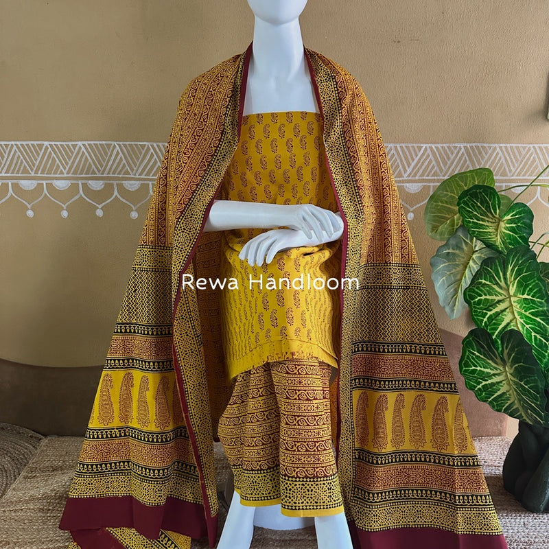 Bagh Print Cotton Suit
