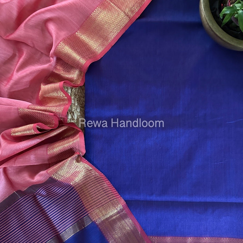 Maheshwari Zari Border Dress Material