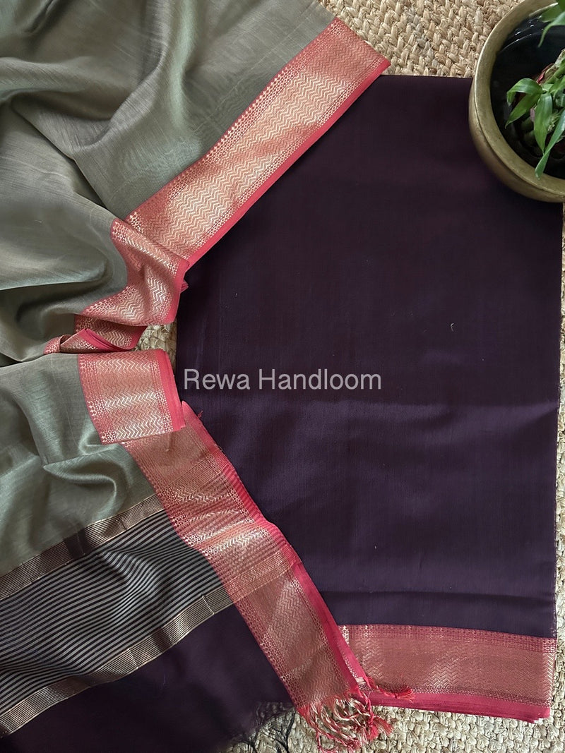 Maheshwari Zari Border Dress Material