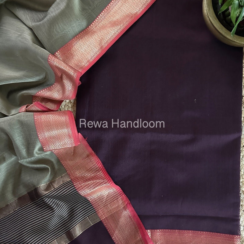 Maheshwari Zari Border Dress Material