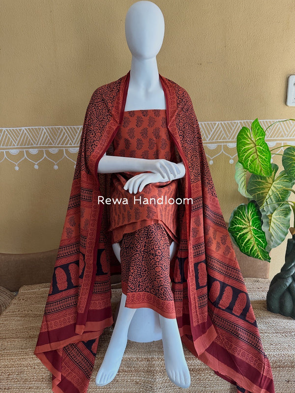 Bagh Print Cotton Suit 