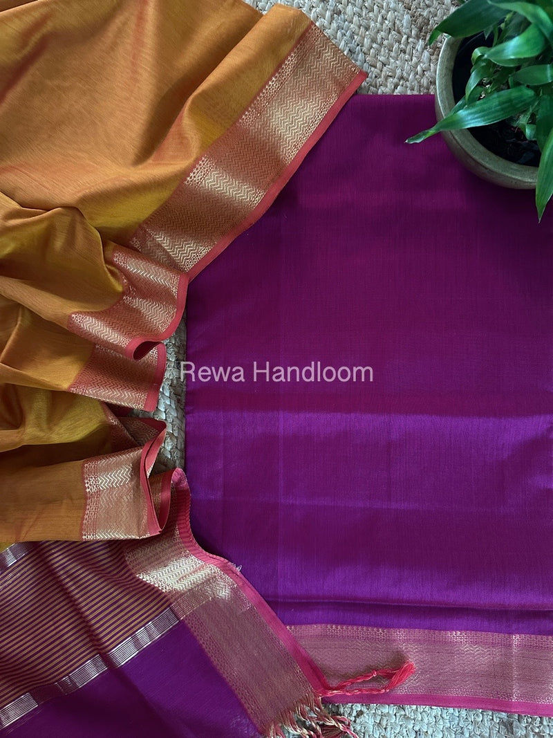 Maheshwari Zari Border Dress Material