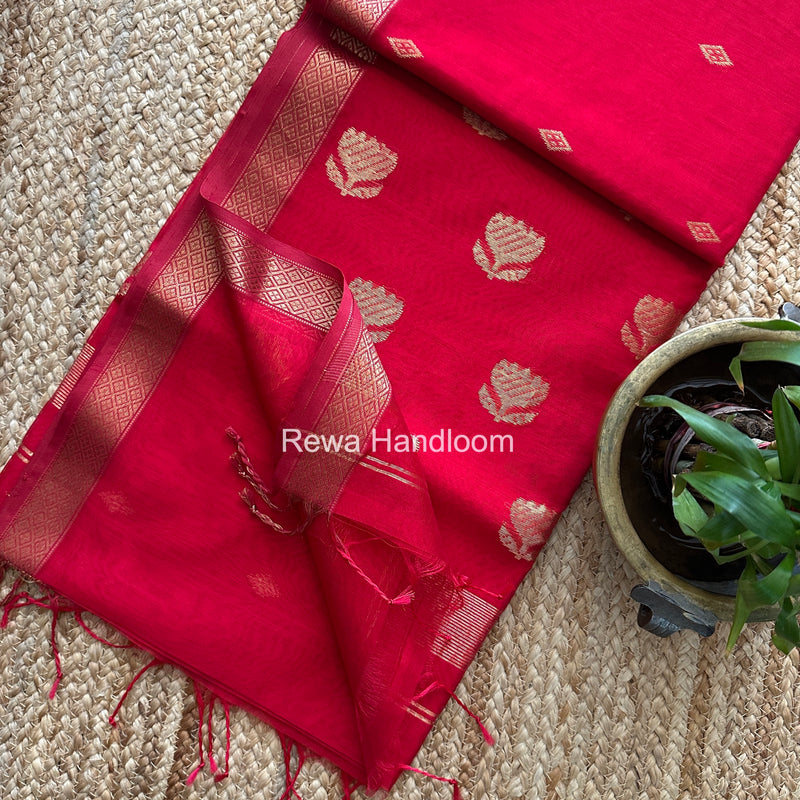 Maheshwari Lotus Butta Saree
