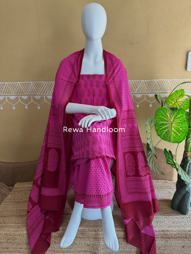 Bagh Print Cotton Suit 