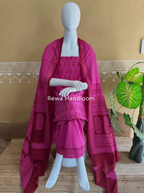 Bagh Print Cotton Suit 