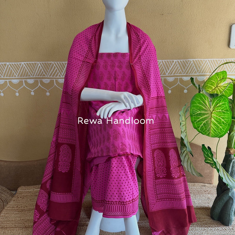 Bagh Print Cotton Suit 