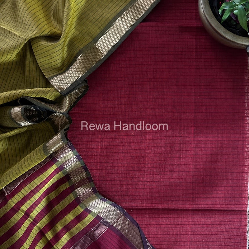 Maheshwari Zari Border Dress Material