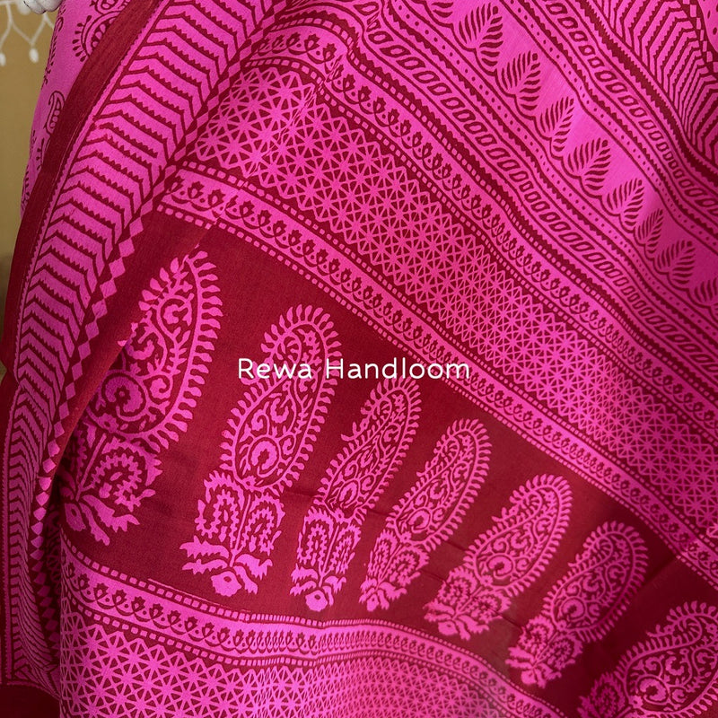 Fuchsia Pink Bagh Print Cotton Suit BGCSJ0106