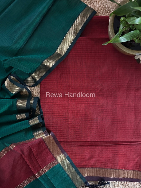 Maheshwari Zari Border Dress Material