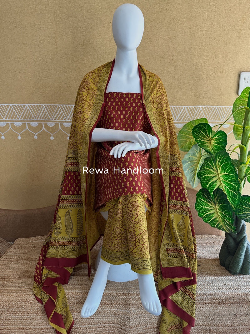 Bagh Print Cotton Suit