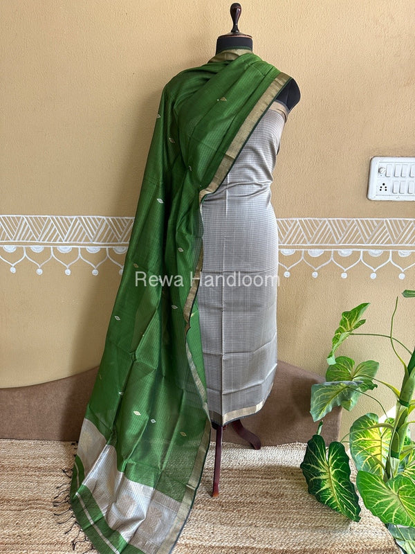 Maheshwari Peacock Buta-Buti Top-Dupatta Set