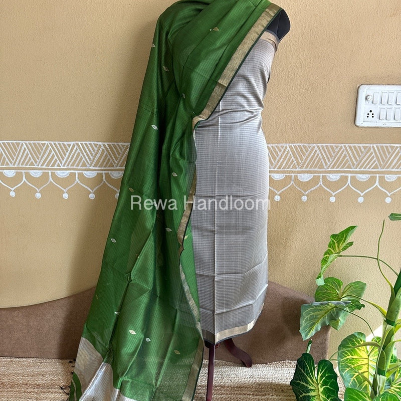 Maheshwari Peacock Buta-Buti Top-Dupatta Set