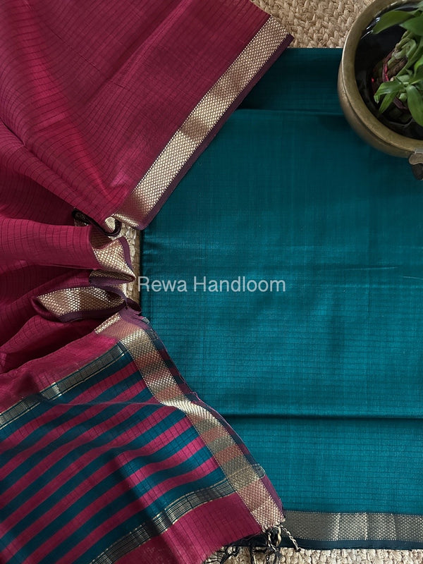 Maheshwari Zari Border Dress Material