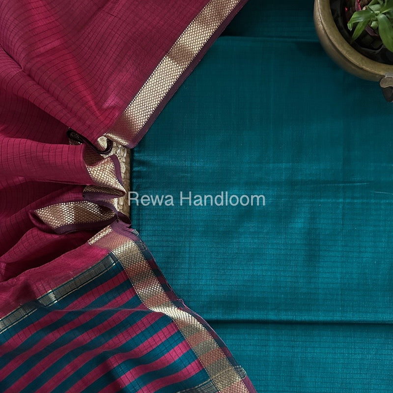 Maheshwari Zari Border Dress Material