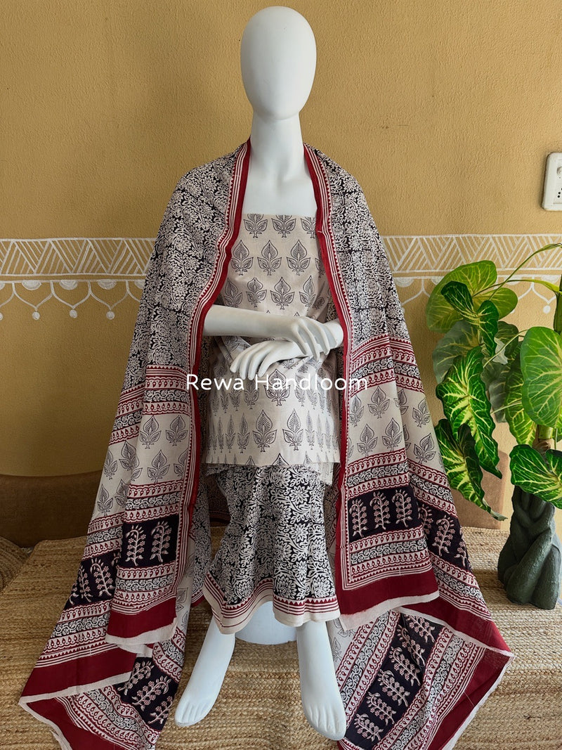 Bagh Print Cotton Suit 