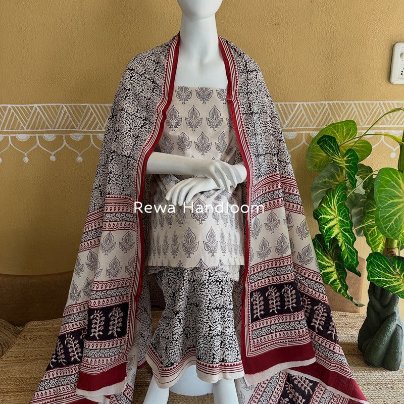 Bagh Print Cotton Suit 
