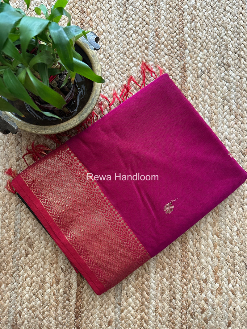 Maheshwari Magenta Lotus Butta Saree LBS0102