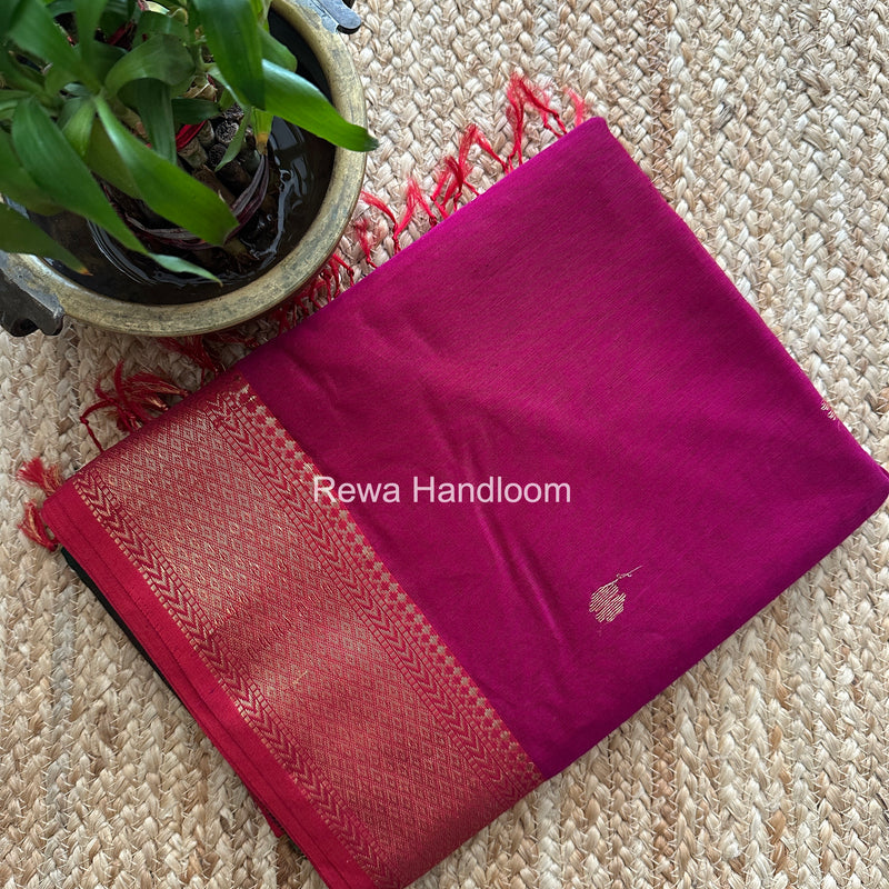 Maheshwari Magenta Lotus Butta Saree LBS0102