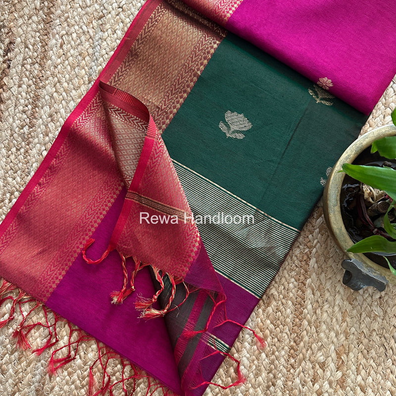 Maheshwari Lotus Butta Saree