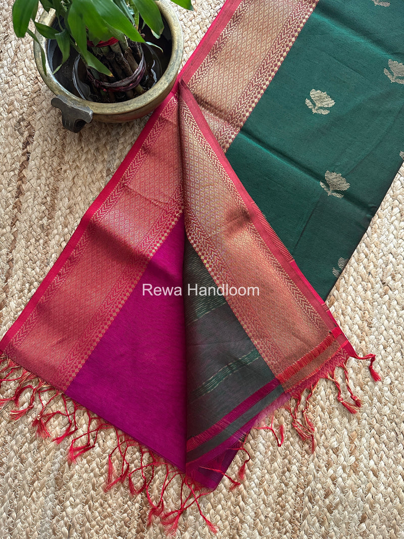 Maheshwari Magenta Lotus Butta Saree LBS0102