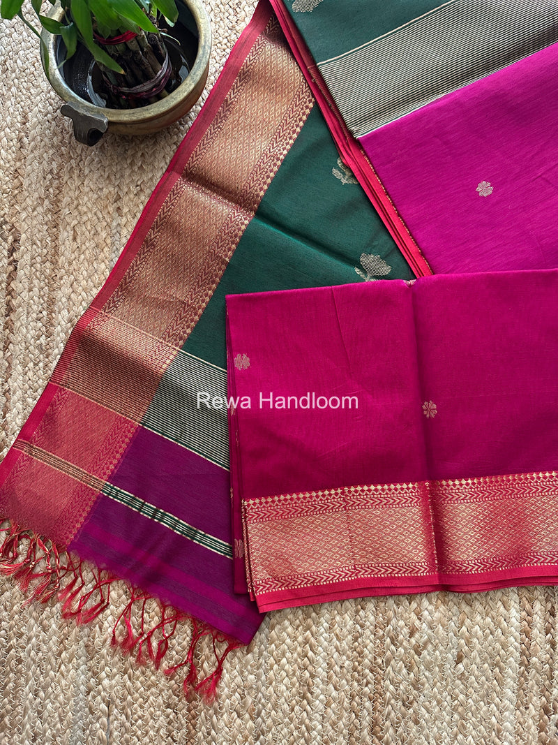 Maheshwari Magenta Lotus Butta Saree LBS0102