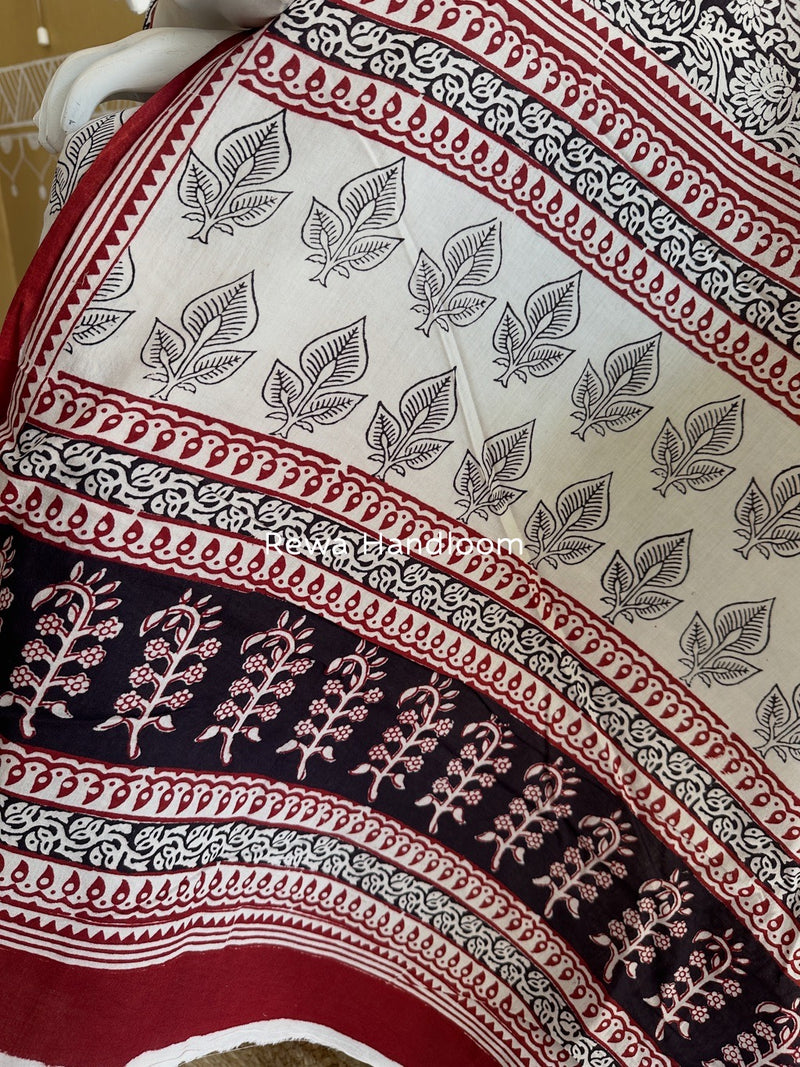 White-Black Bagh Print Cotton Suit BGCSJ086