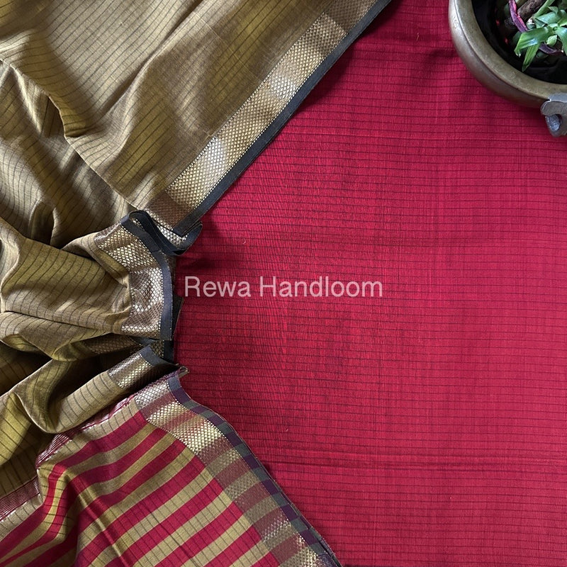 Maheshwari Zari Border Dress Material