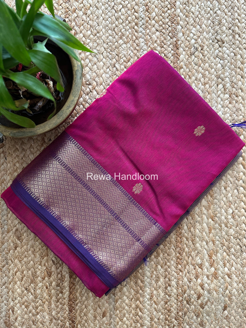 Maheshwari Magenta Lotus Butta Saree LBS0106