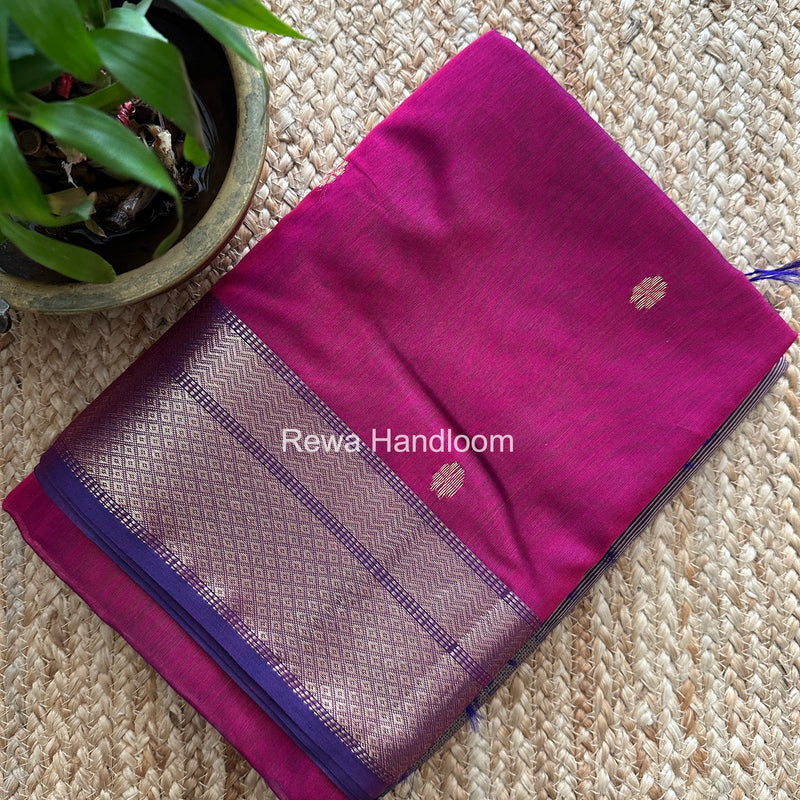 Maheshwari Magenta Lotus Butta Saree LBS0106